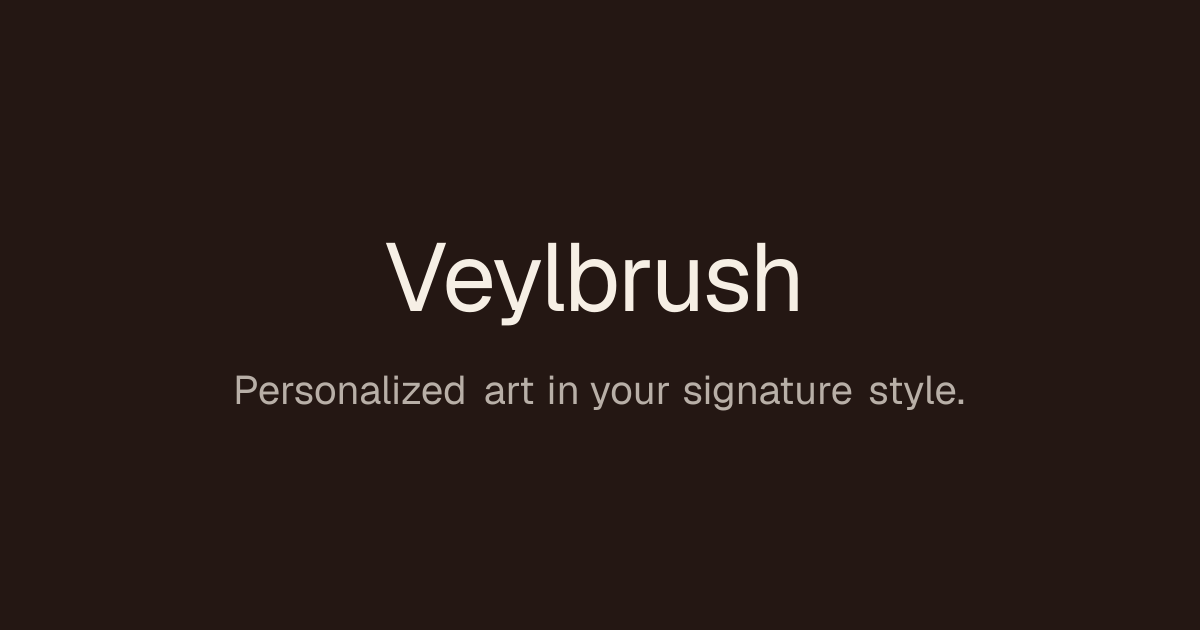 Veylbrush — Most AI art tools quietly erase the artist. Veylbrush trains on their body of work with…